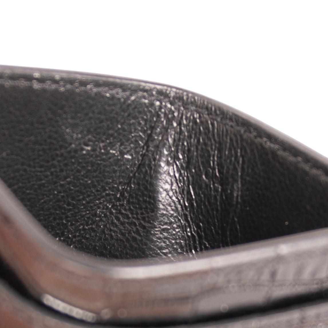 Saint Laurent Crocodile Embossed Cassandre Card Case