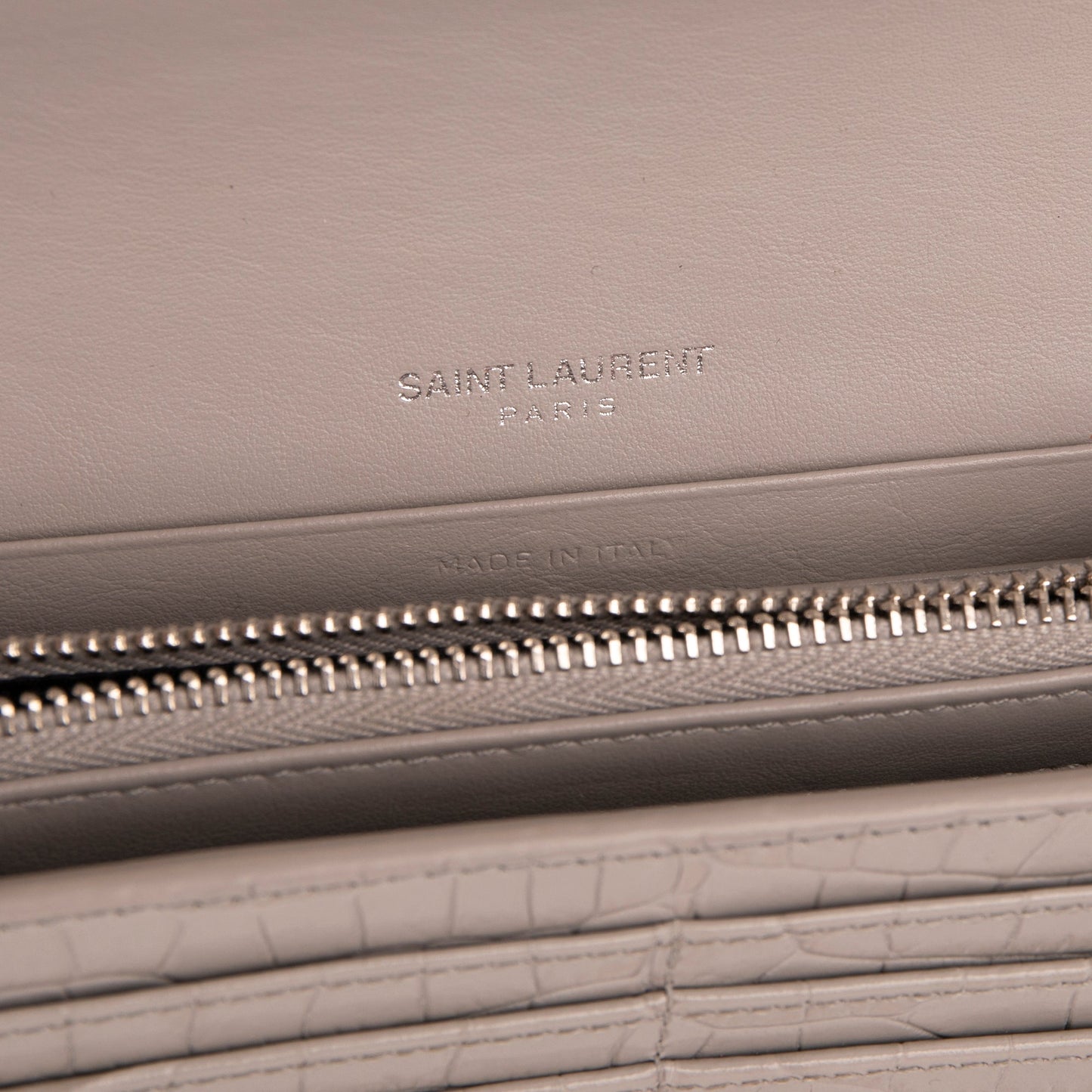 Saint Laurent Crocodile Embossed Continental Wallet