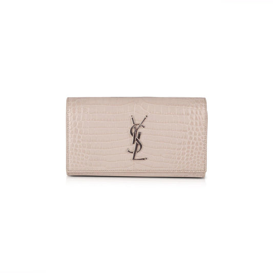 Saint Laurent Crocodile Embossed Continental Wallet