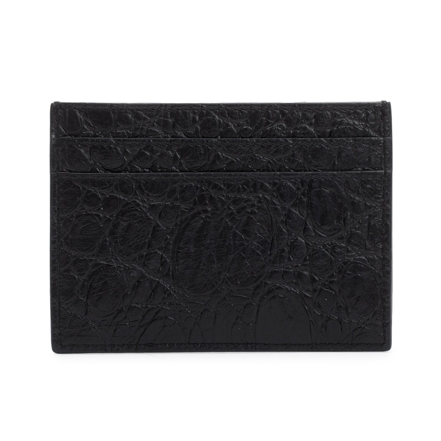 Saint Laurent Crocodile Embossed Leather Card Holder