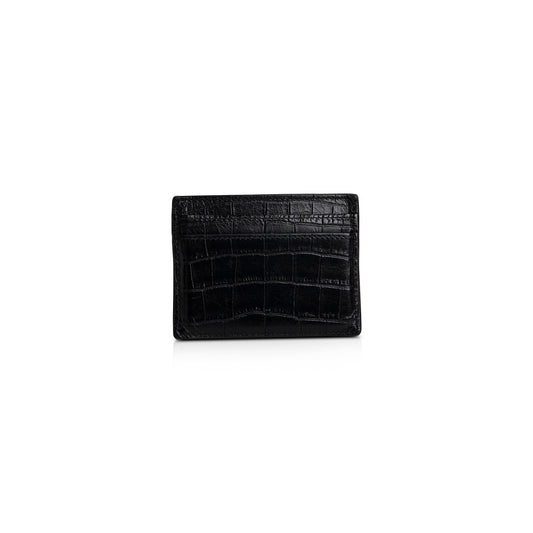 Saint Laurent Crocodile Embossed Paris Credit Card Case
