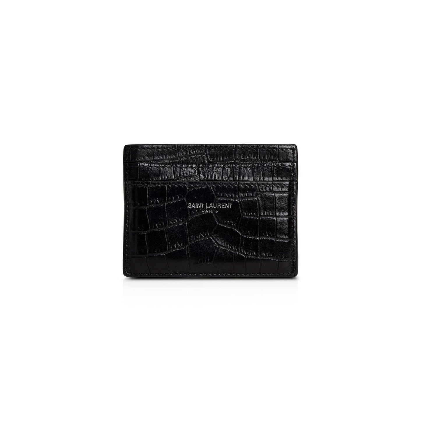 Saint Laurent Crocodile Embossed Paris Credit Card Case