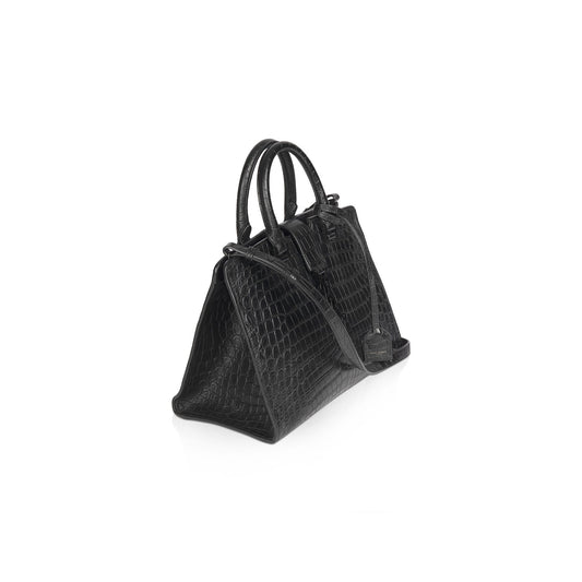 Saint Laurent Crocodile Embossed Small Cabas Bag