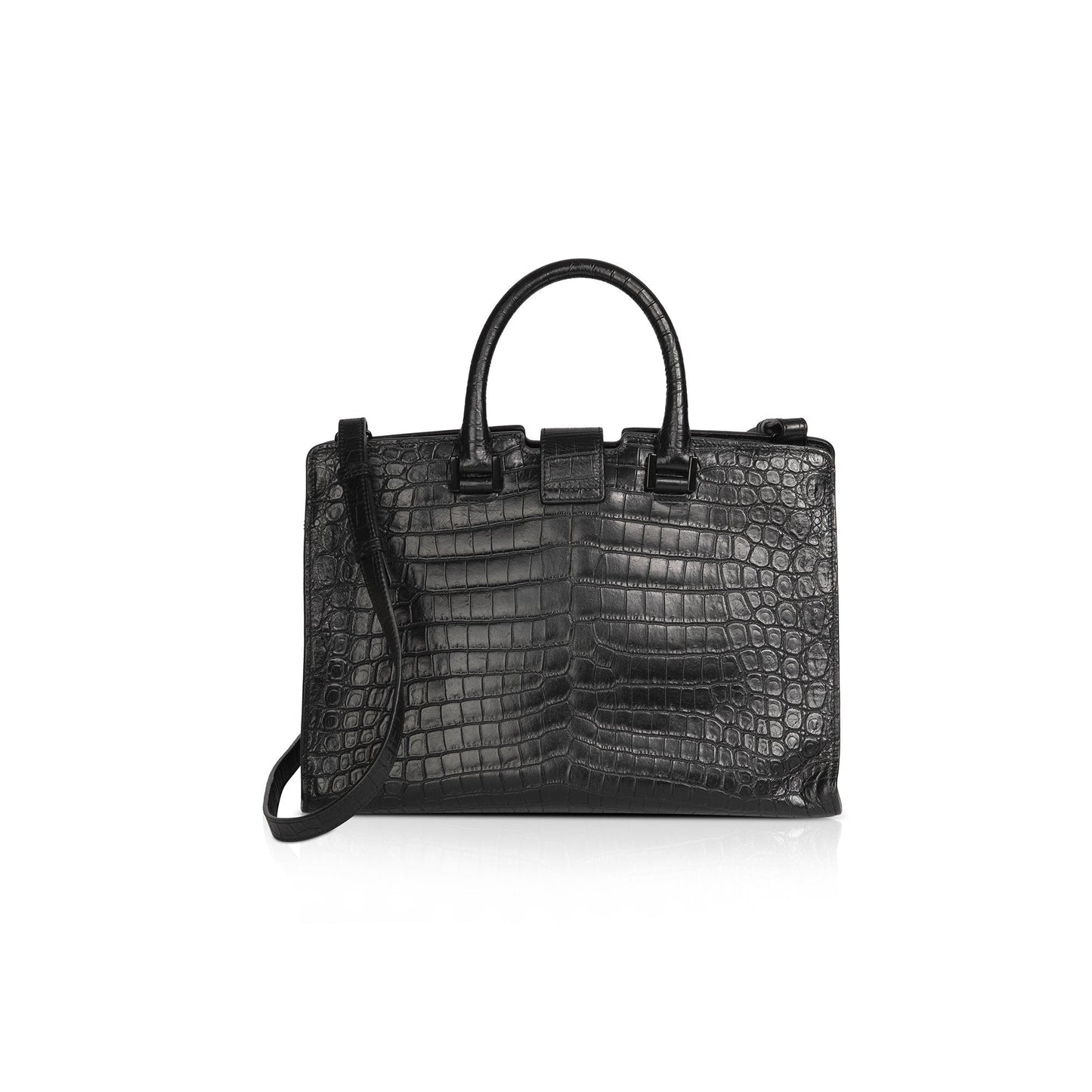 Saint Laurent Crocodile Embossed Small Cabas Bag