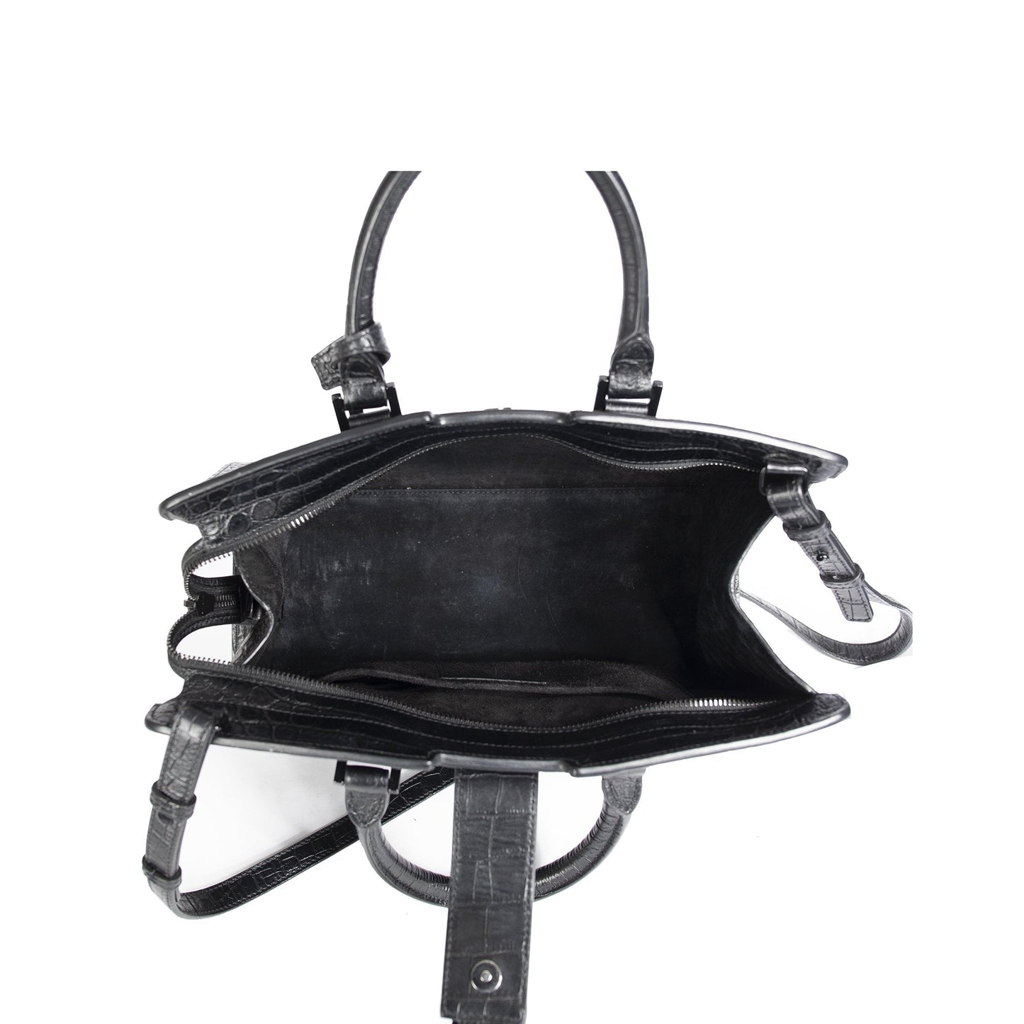 Saint Laurent Crocodile Embossed Small Cabas Bag