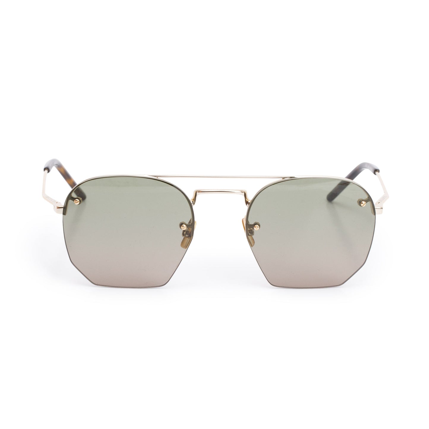 Saint Laurent Gold Tone SL 422 Aviator Sunglasses