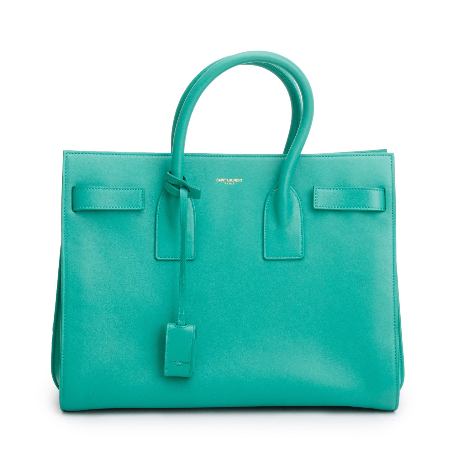 Saint Laurent Green Leather Small Sac De Jour