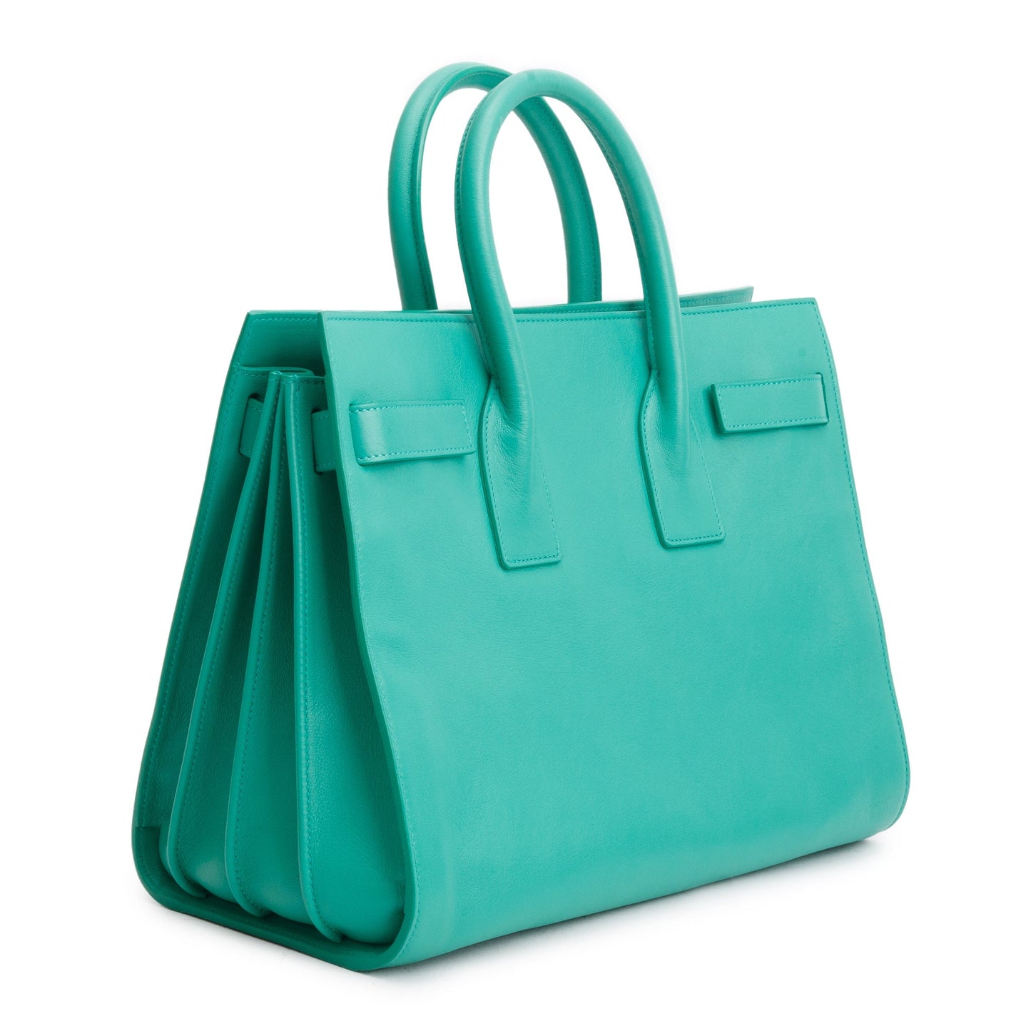 Saint Laurent Green Leather Small Sac De Jour