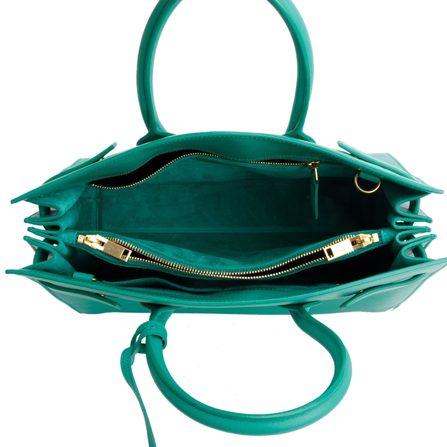 Saint Laurent Green Leather Small Sac De Jour