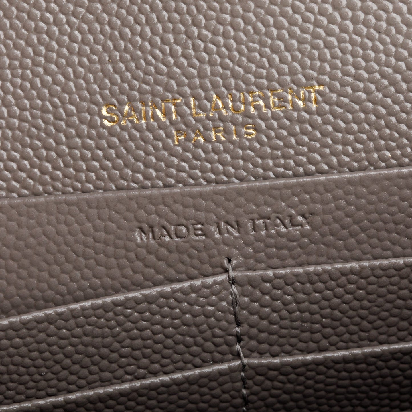 Saint Laurent Grey Grain De Poudre Leather Cassandre Envelope Chain Wallet