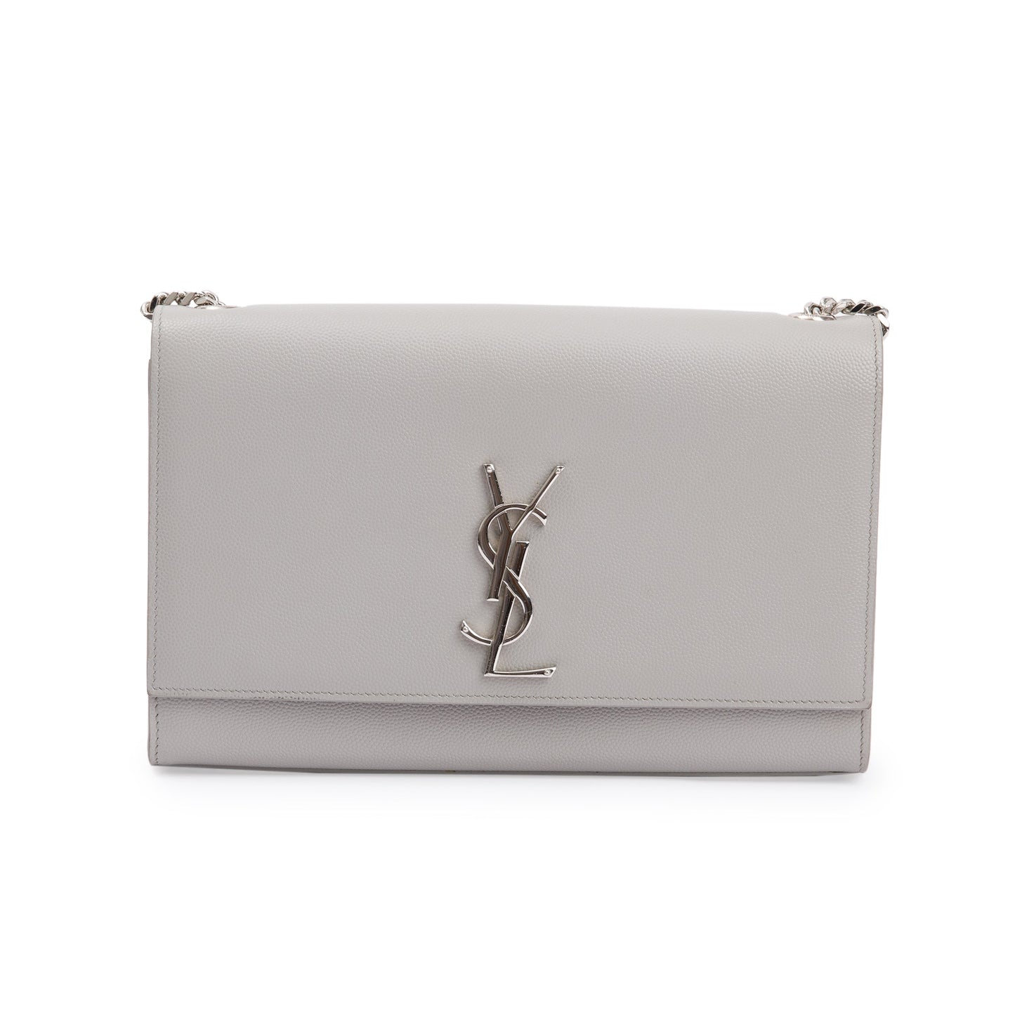 Saint Laurent Grey Grain De Poudre Leather Medium Kate Bag