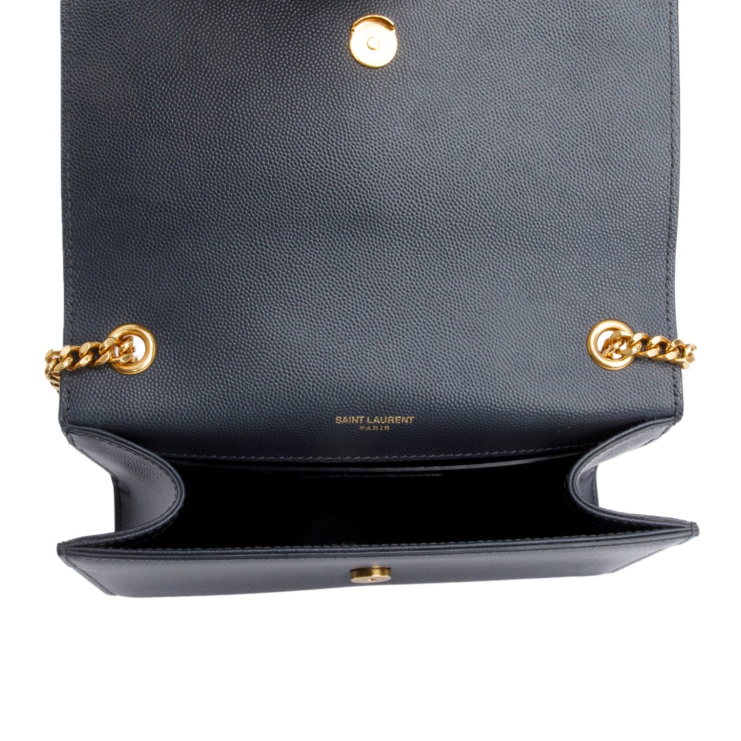 Saint Laurent Grey Grain De Poudre Leather Small Monogram Kate Bag