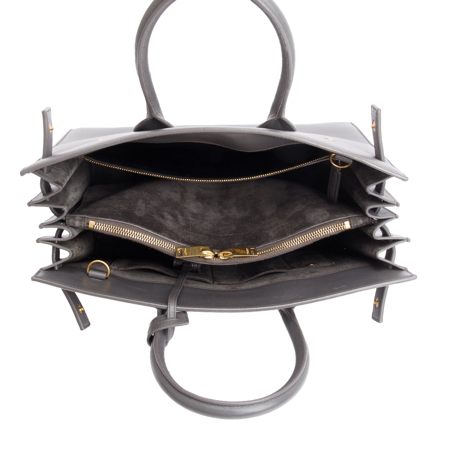 Saint Laurent Grey Leather Small Sac De Jour