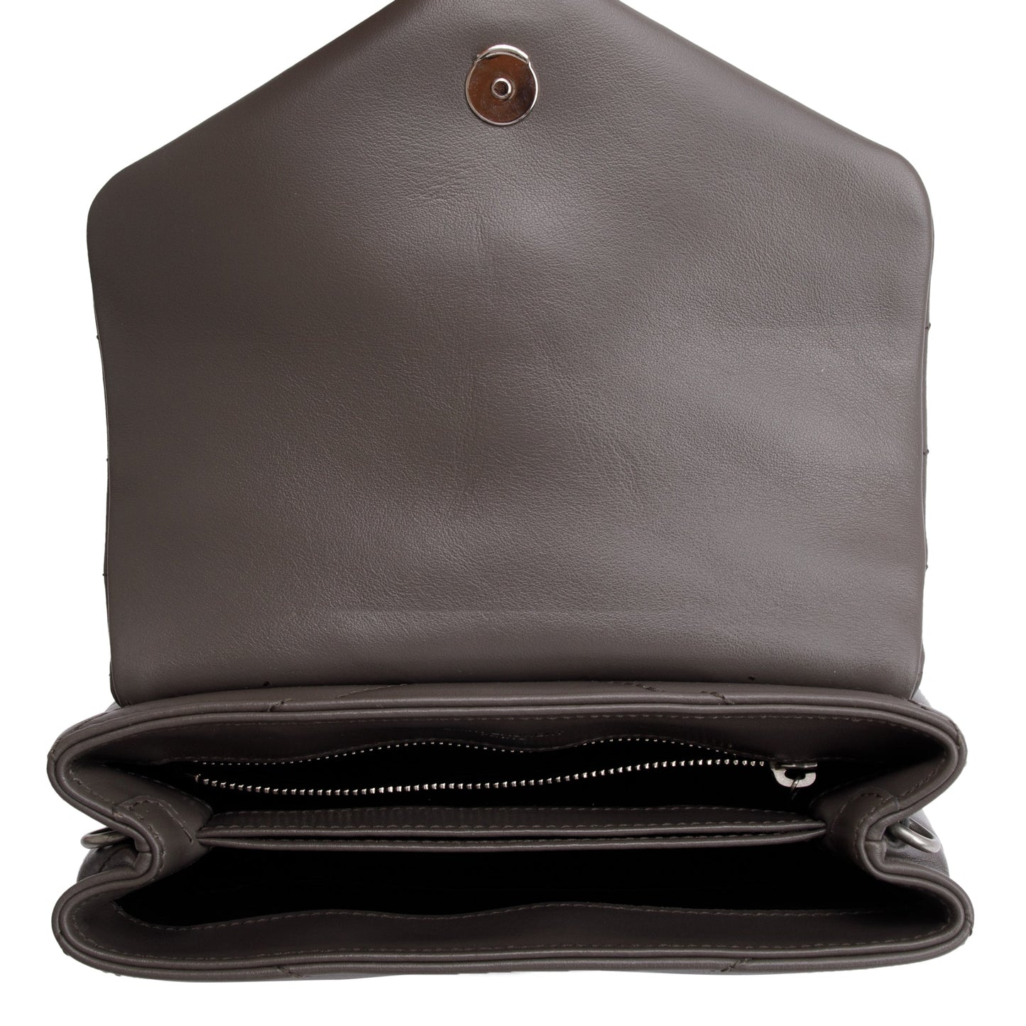 Saint Laurent Grey Monogram Matelasse Toy Loulou Crossbody Bag