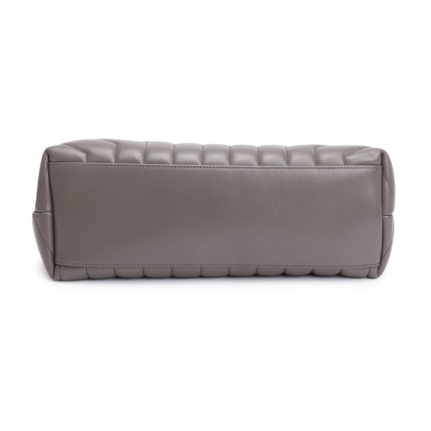 Saint Laurent Grey Quilted Leather Medium Loulou Monogram Shoulder Bag