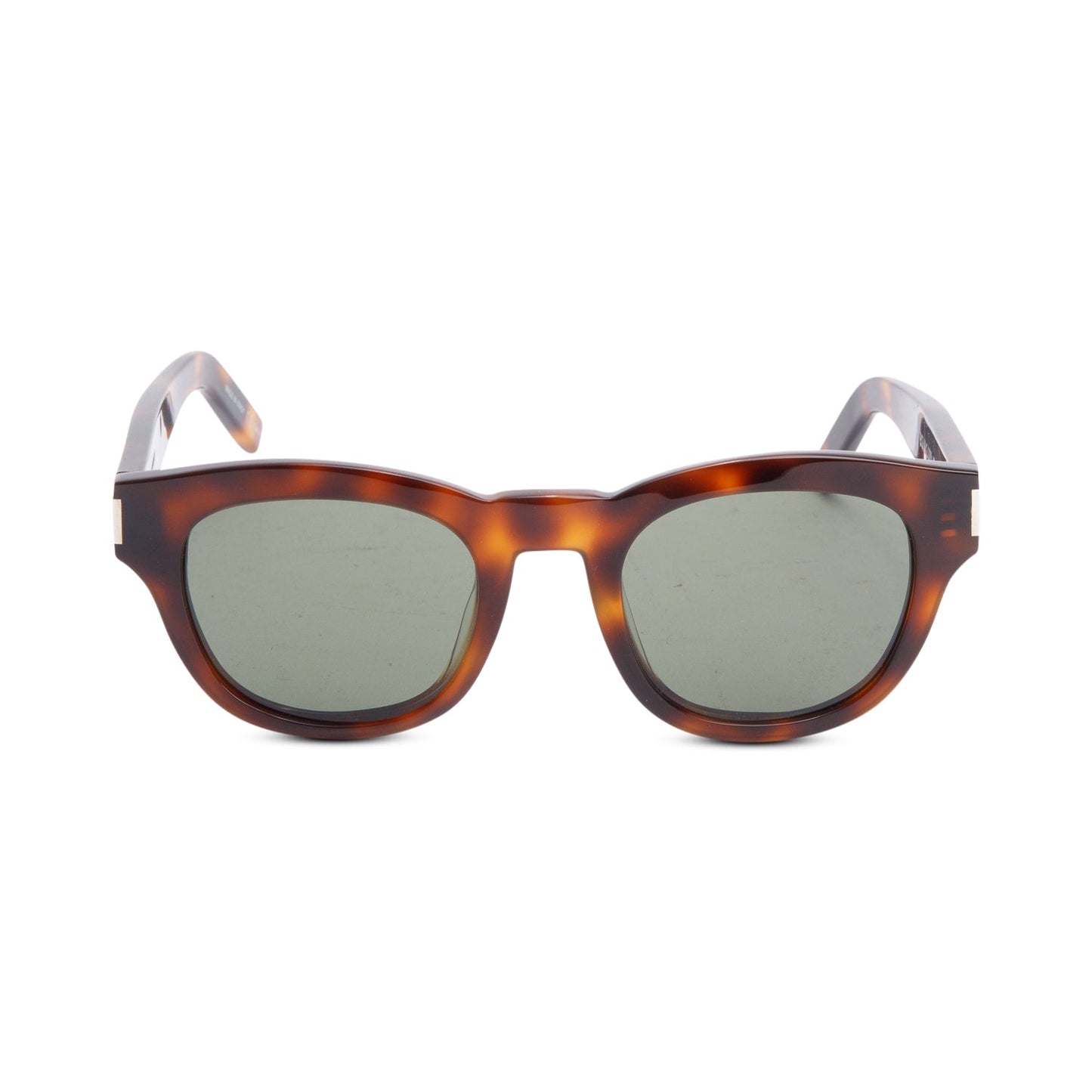 Saint Laurent Havana Acetate Bold 2 Round Sunglasses