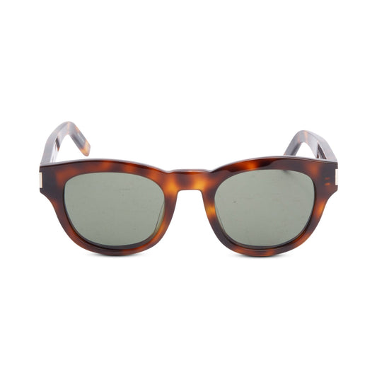 Saint Laurent Havana Acetate Bold 2 Round Sunglasses