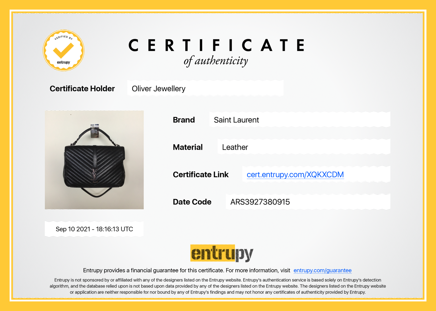 Saint Laurent Large Chevron College Bag