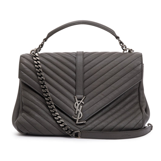 Saint Laurent Large Chevron College Bag