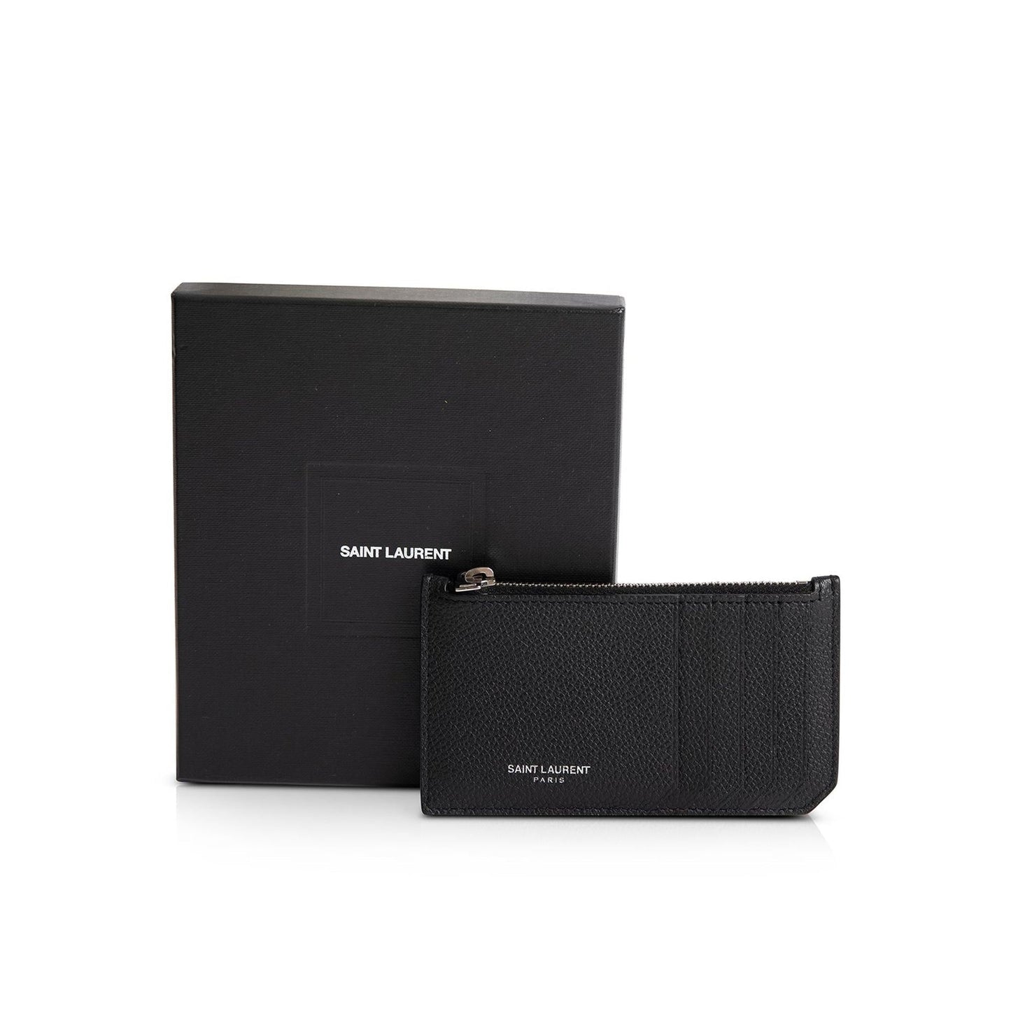 Saint Laurent Leather Zip Card Case