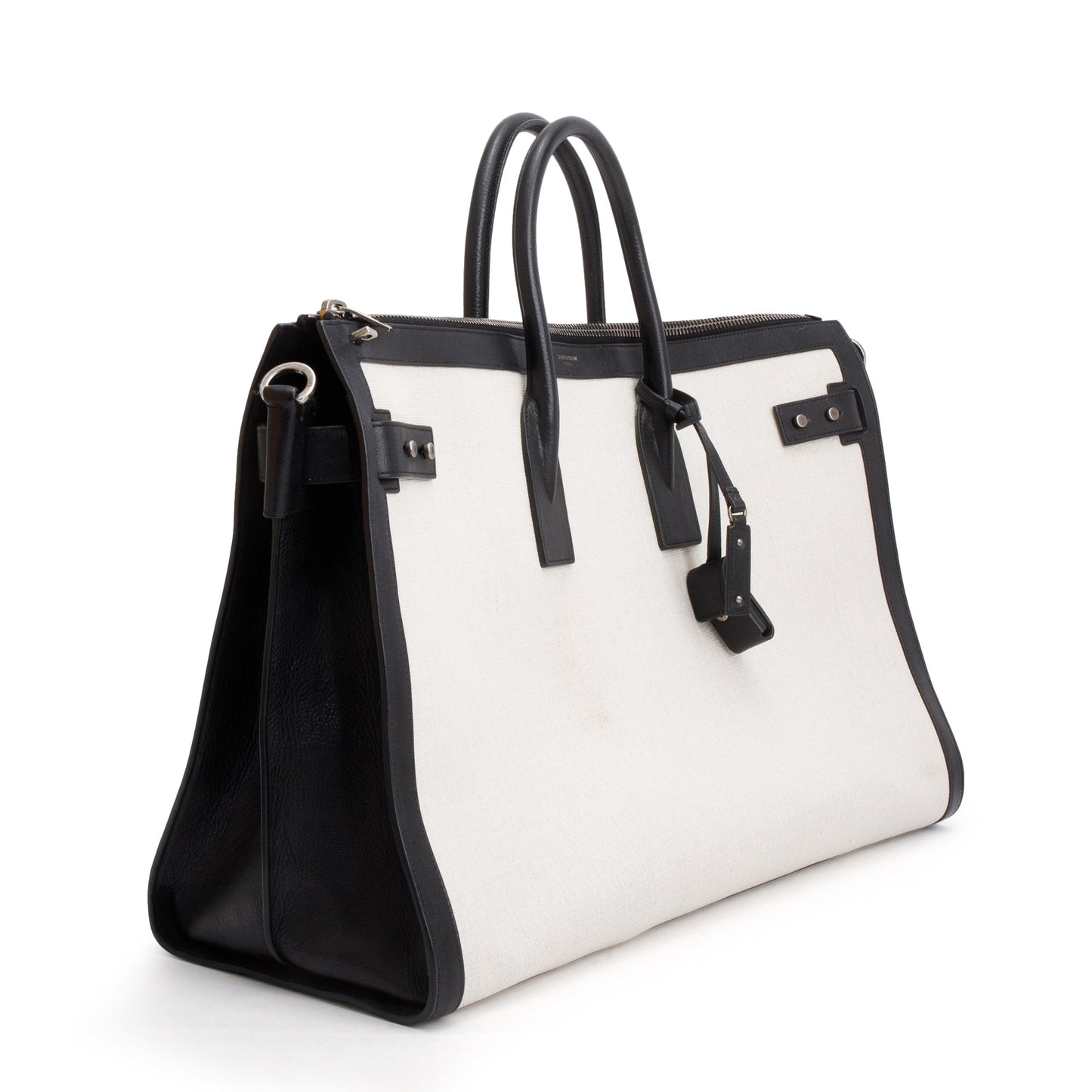 Saint Laurent Linen Calfskin Souple Sac De Jour 48H Duffle