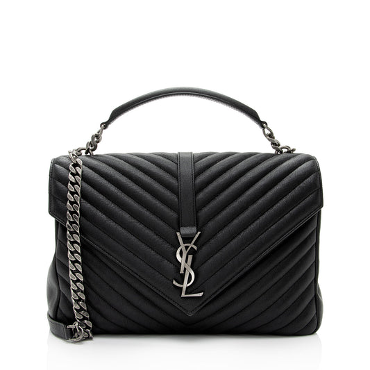 Luxury Saint Laurent Trending 2025 Matelasse Calfskin Monogram College Large Shoulder Bag (SHF-6MZ4bL)