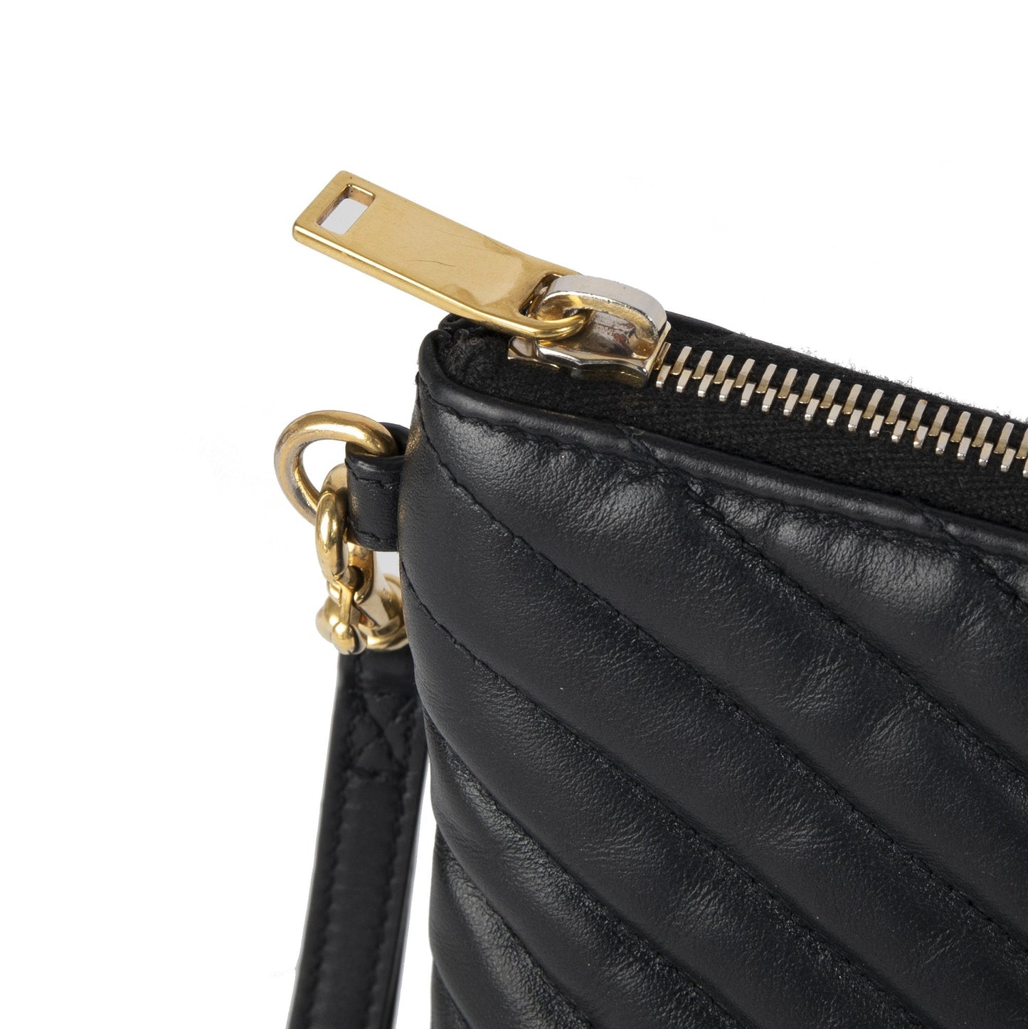 Saint Laurent Matelasse Monogram Wristlet Pouch