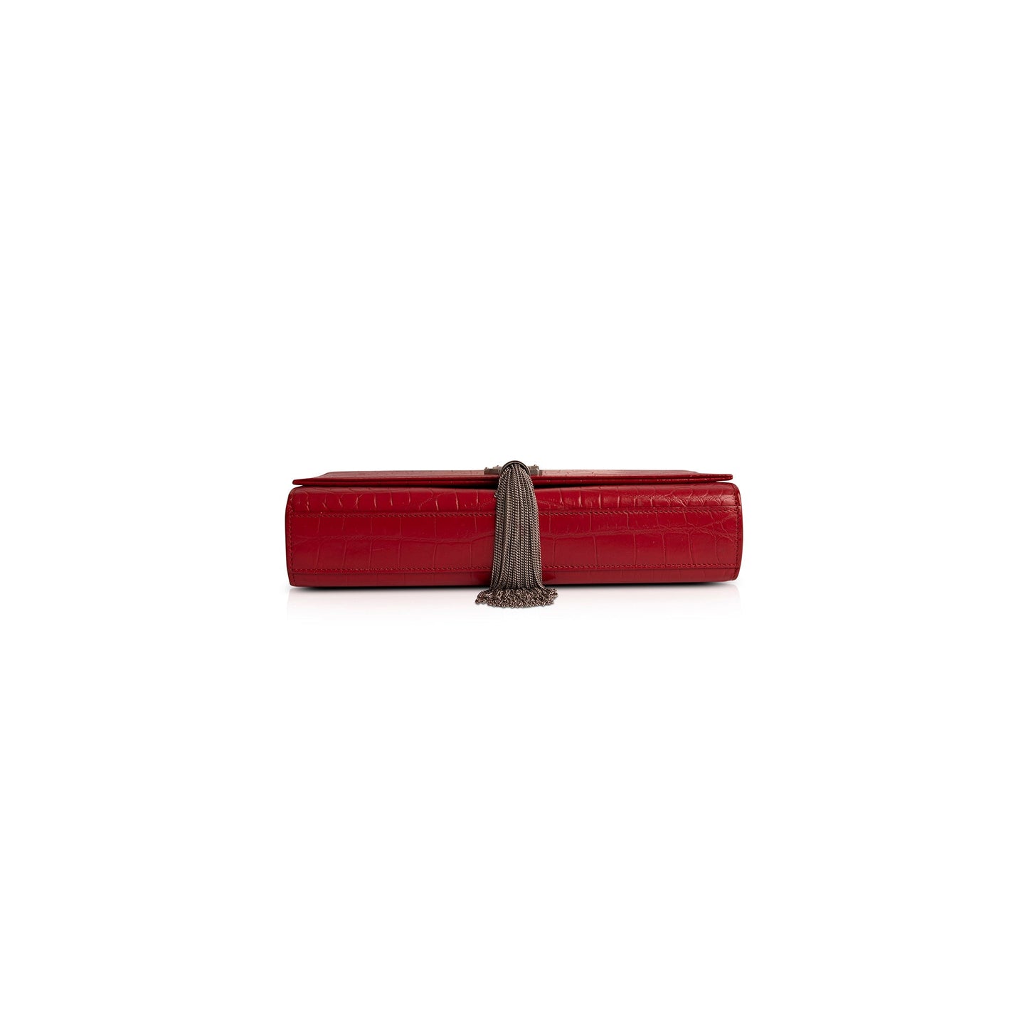 Saint Laurent Medium Croc-Embossed Monogram Kate Tassel Bag