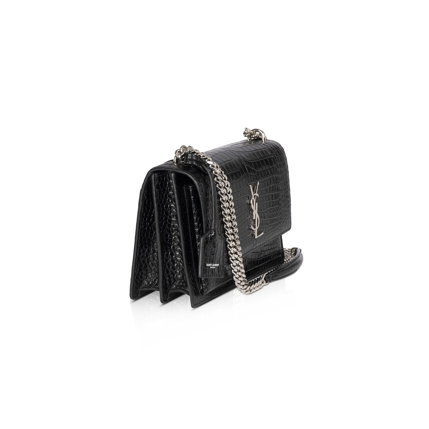 Saint Laurent Medium Crocodile Embossed Sunset Bag