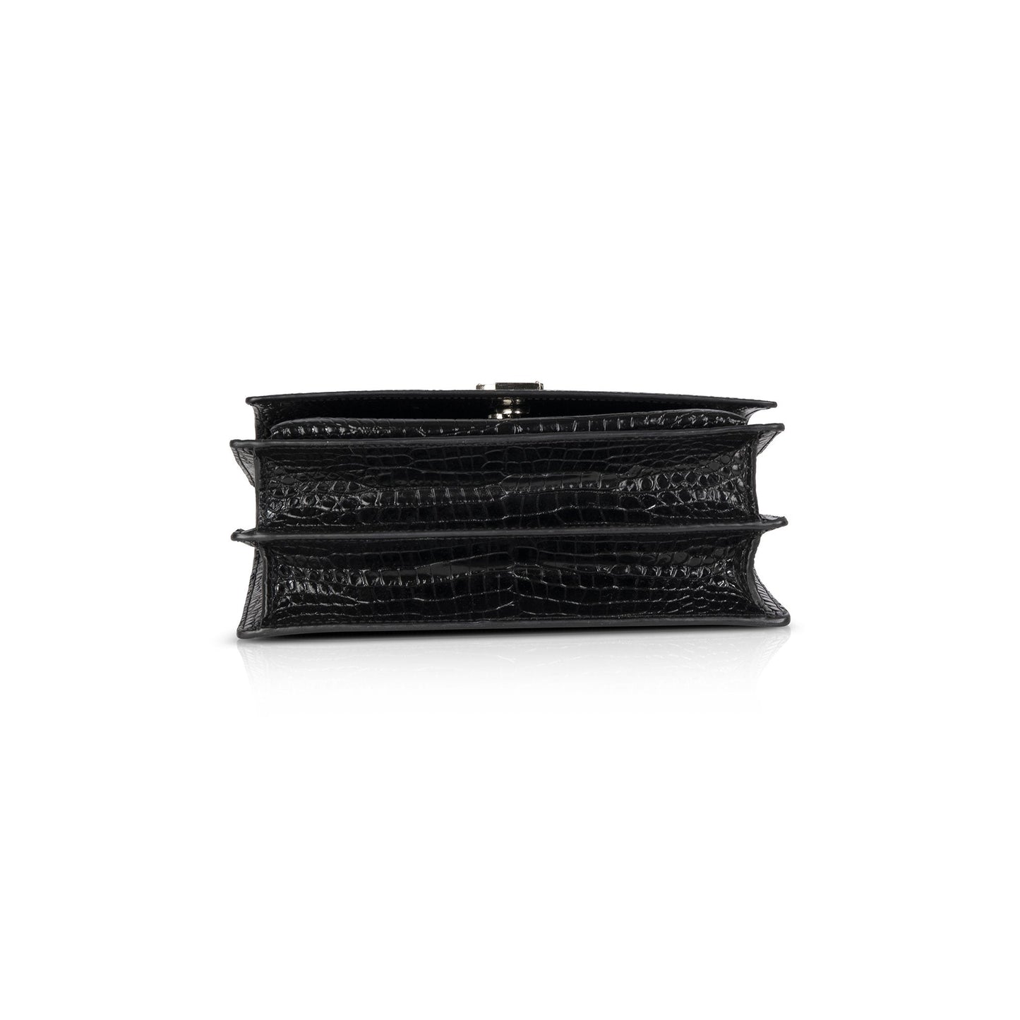 Saint Laurent Medium Crocodile Embossed Sunset Bag