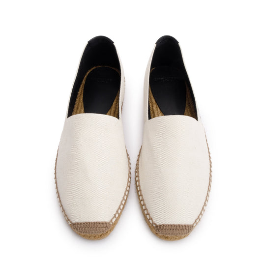 Saint Laurent Natural Beige Canvas Espadrilles, Size 45