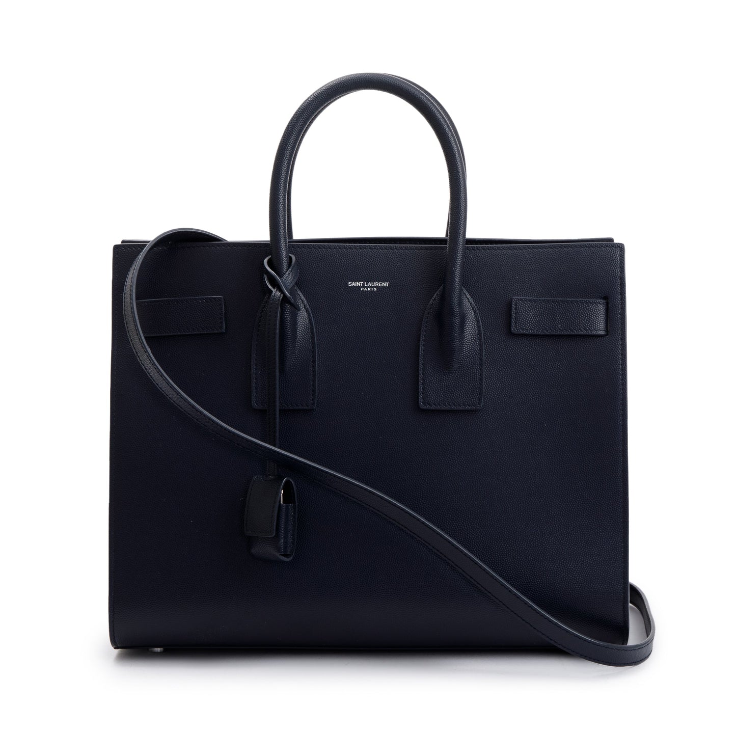 Saint Laurent Navy Grained Leather Small Sac De Jour
