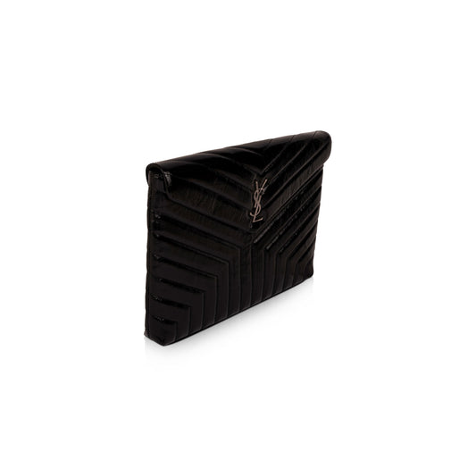 Saint Laurent Patent Leather Monogram LouLou Document Clutch