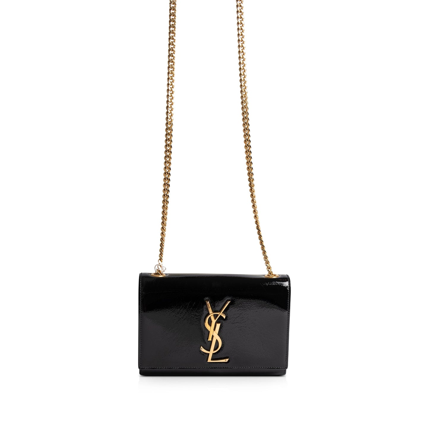 Saint Laurent Patent Leather Monogram Small Kate Bag