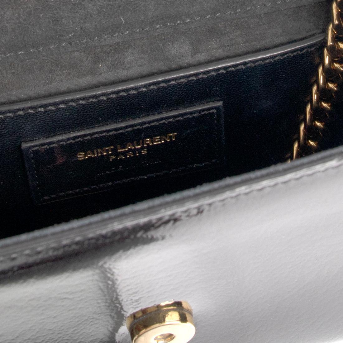 Saint Laurent Patent Leather Monogram Small Kate Bag