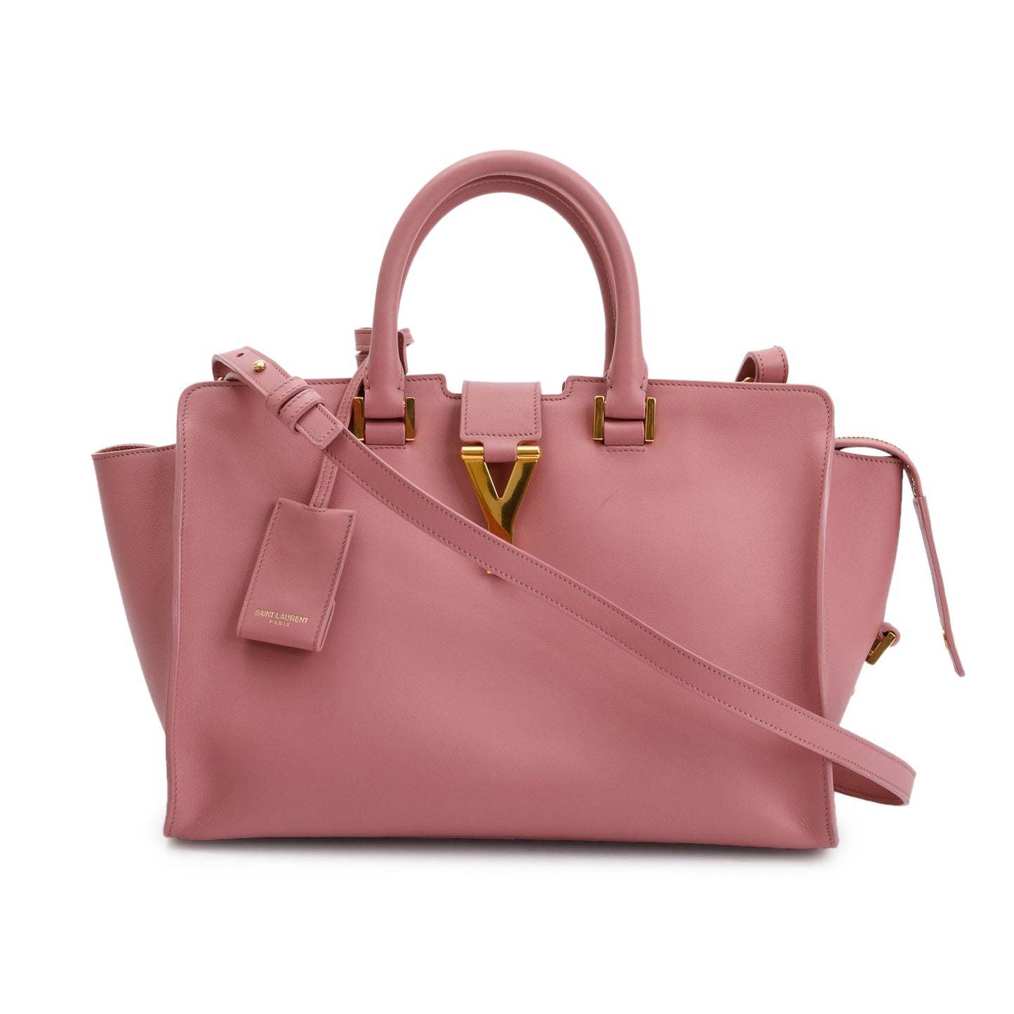 Saint Laurent Pink Calfskin Leather Small Cabas Tote Bag