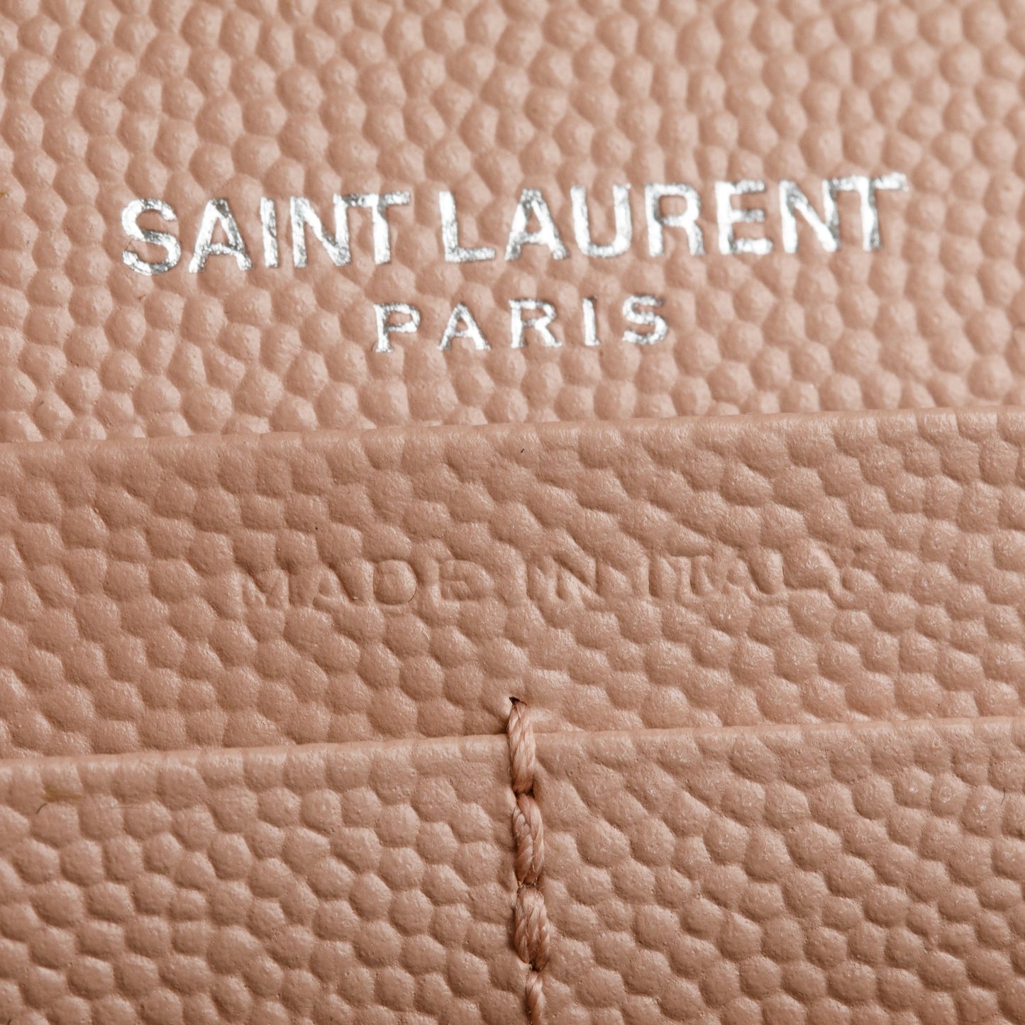 Saint Laurent Pink Grain De Poudre Leather Cassandre Envelope Chain Wallet
