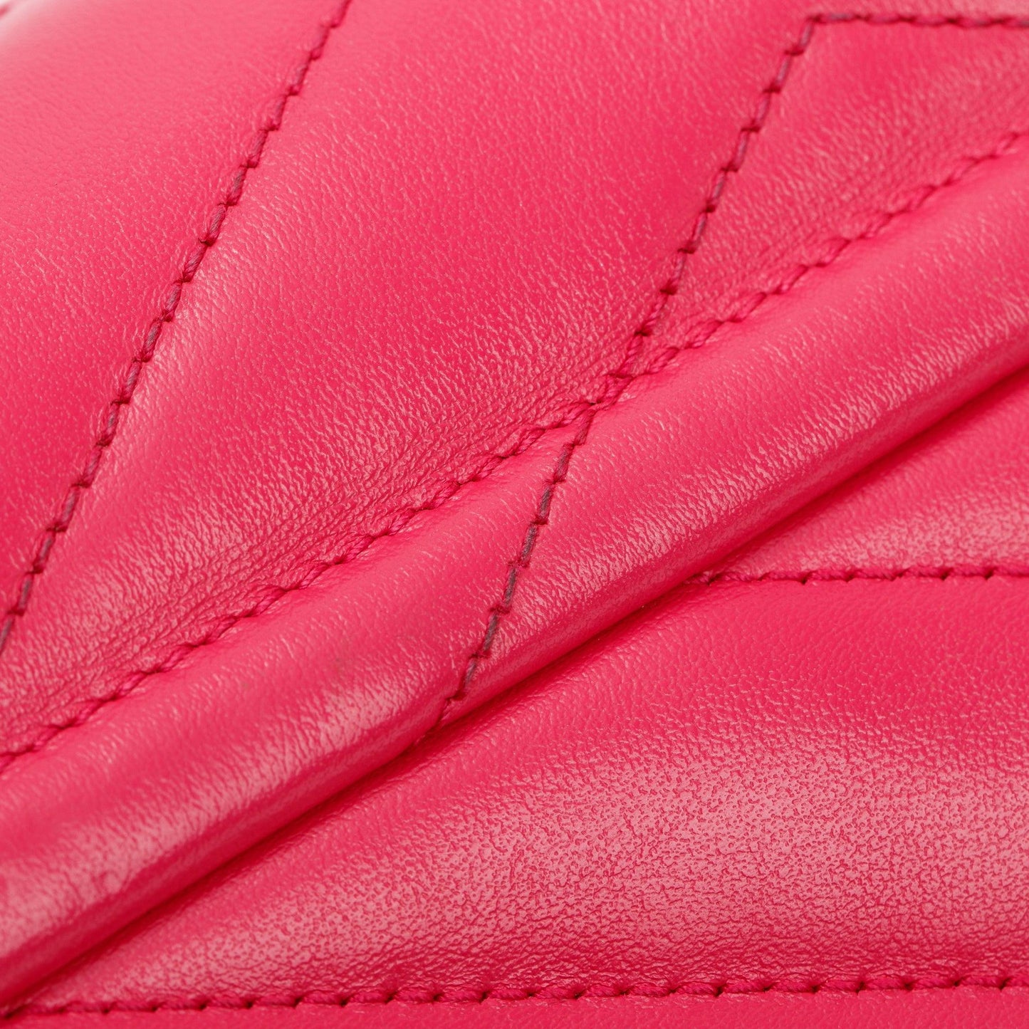 Saint Laurent Pink Leather Small Loulou Chain Shoulder Bag