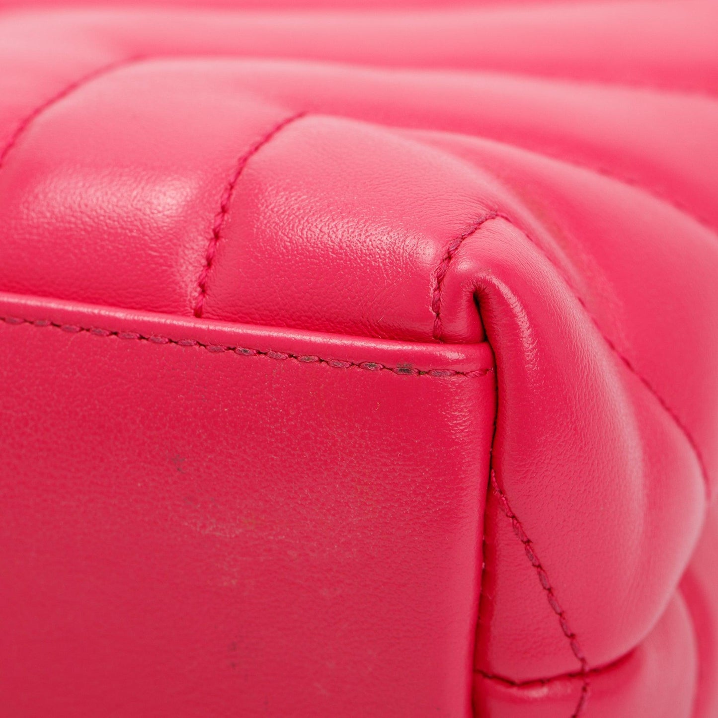 Saint Laurent Pink Leather Small Loulou Chain Shoulder Bag