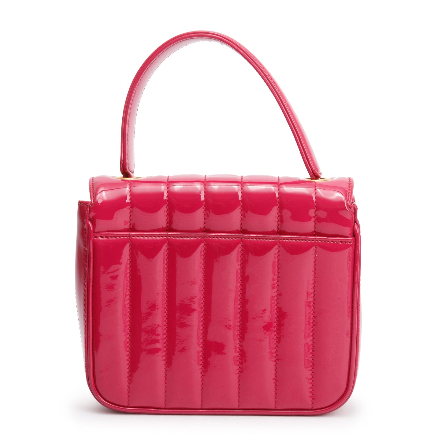 Saint Laurent Pink Patent Leather Small Monogram Vicky Chain Bag