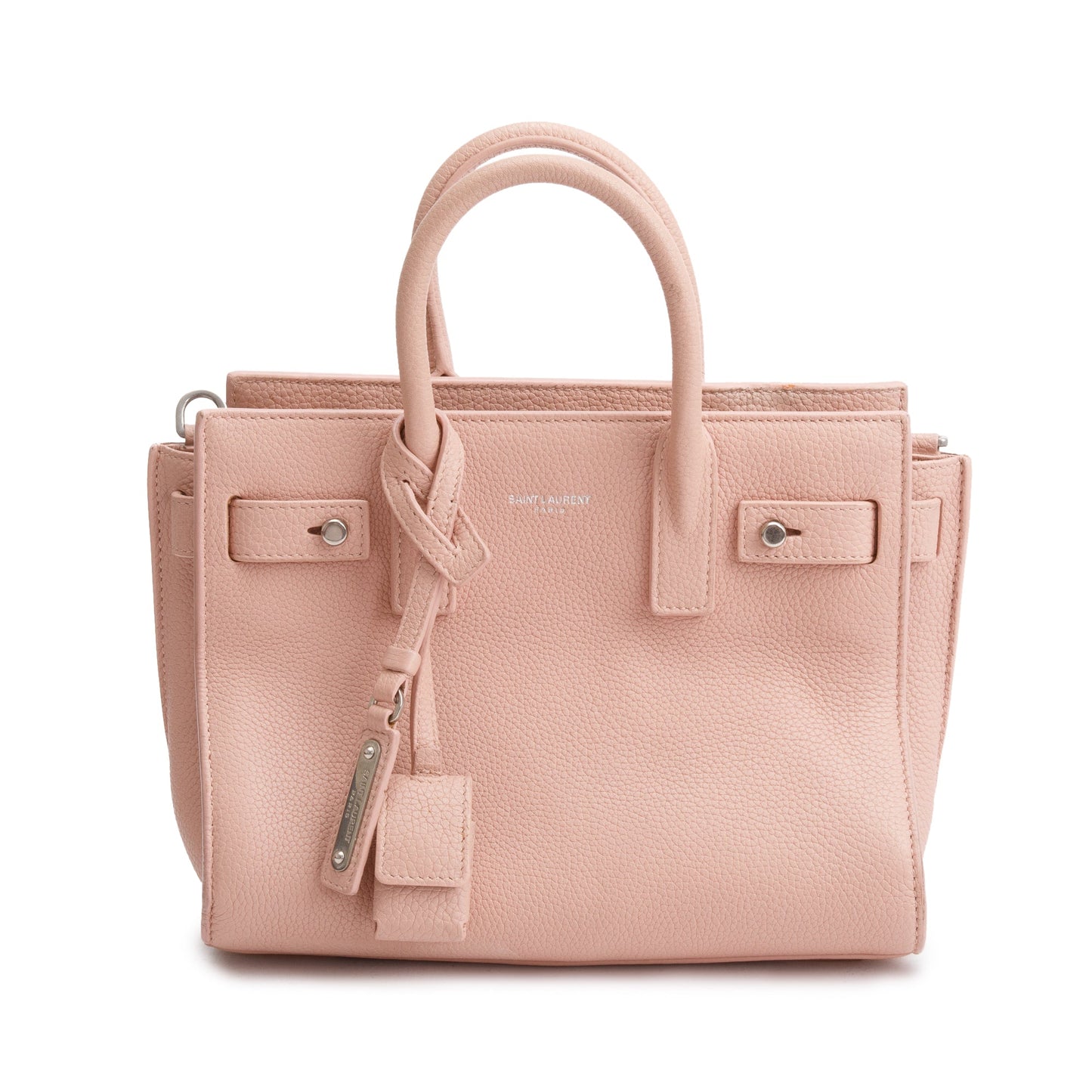 Saint Laurent Pink Supple Calfskin Leather Nano Sac De Jour