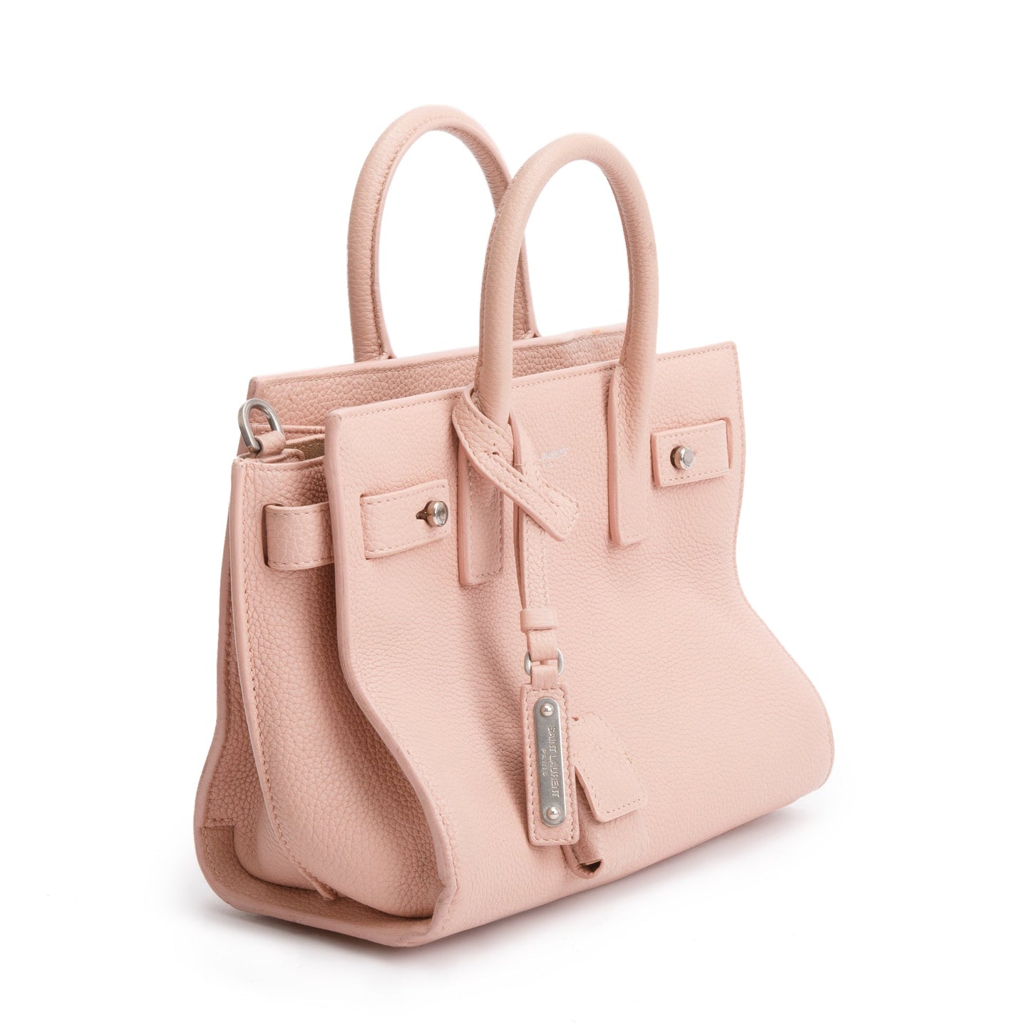 Saint Laurent Pink Supple Calfskin Leather Nano Sac De Jour
