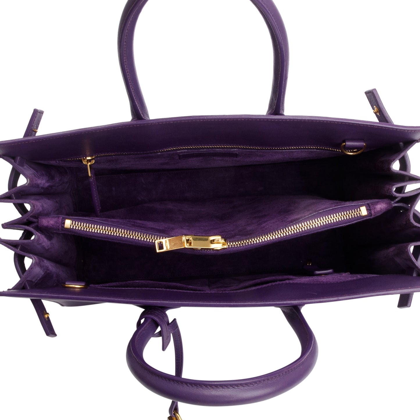 Saint Laurent Purple Calfskin Leather Small Sac De Jour