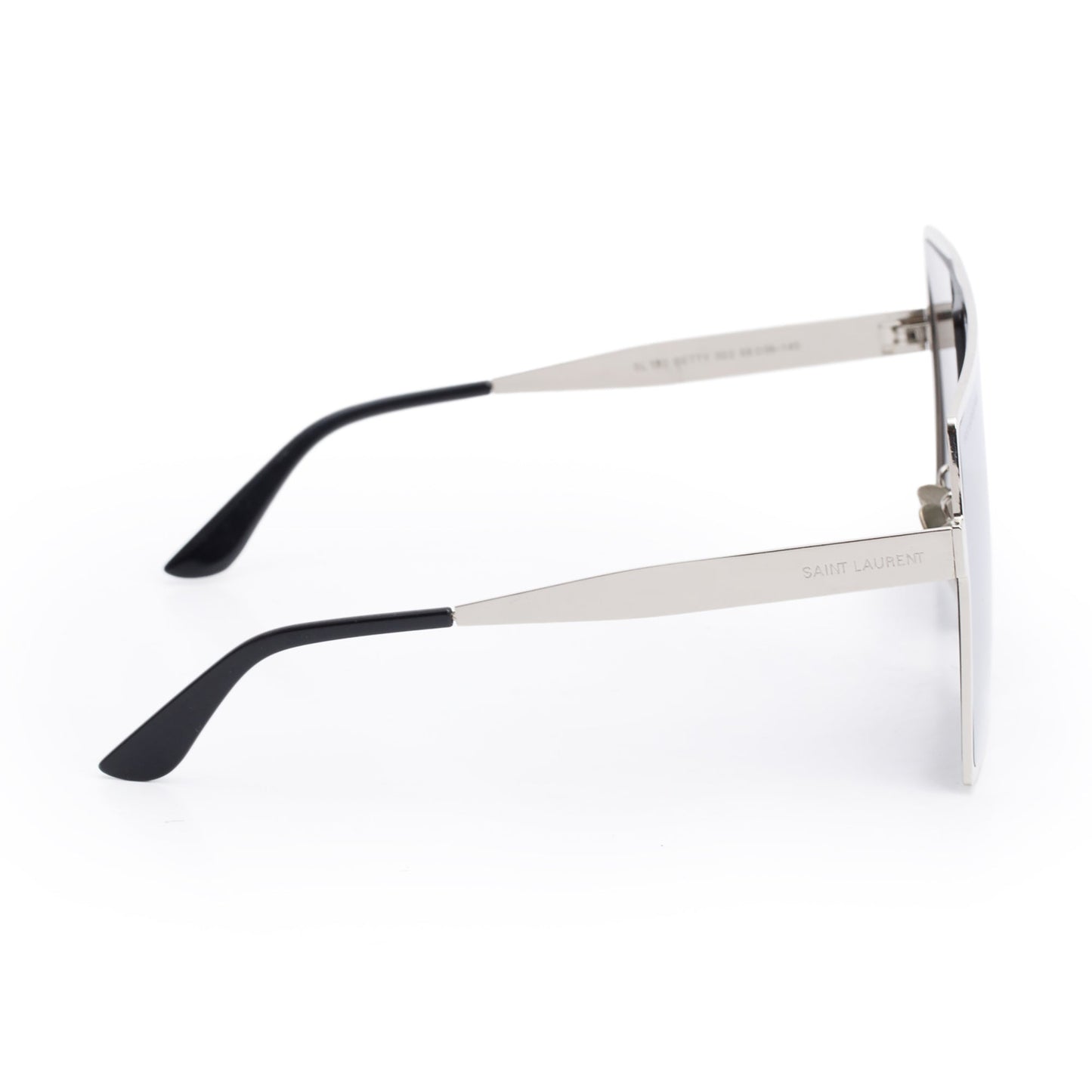 Saint Laurent SL 182 Silver Tone Metal Frame Betty Shield Sunglasses