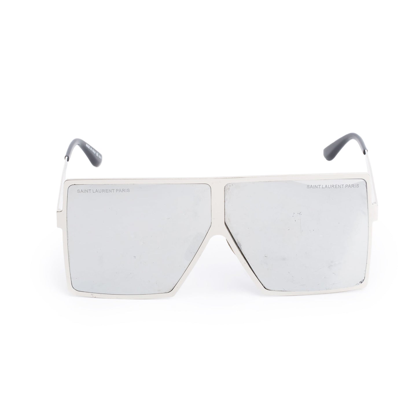 Saint Laurent SL 182 Silver Tone Metal Frame Betty Shield Sunglasses