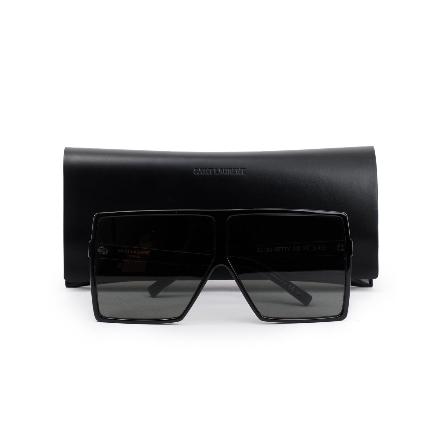 Saint Laurent SL 183 Black Acetate Betty Shield Sunglasses