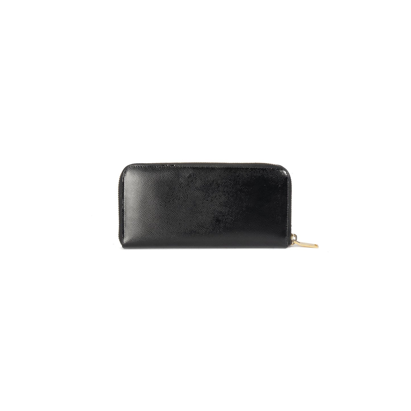 Saint Laurent Shiny Leather Zip Wallet