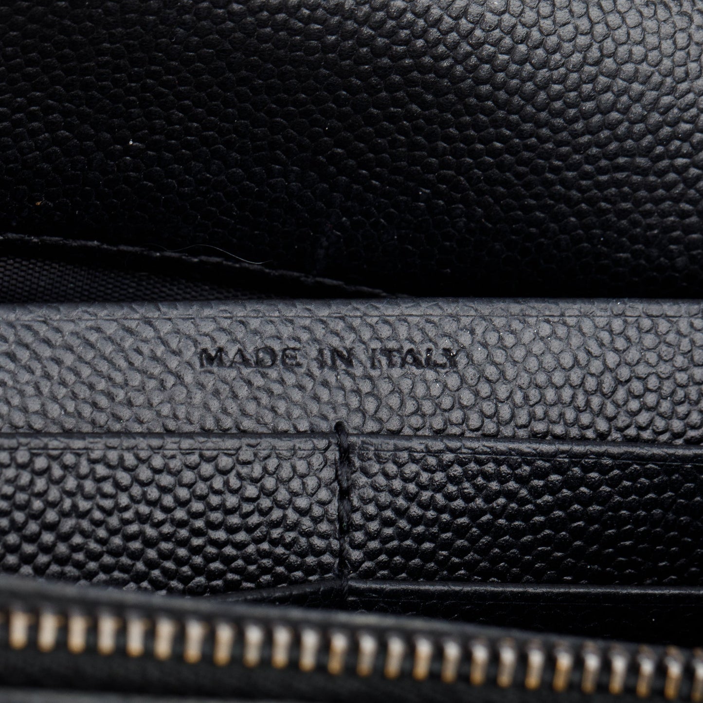 Saint Laurent So Black Grain De Poudre Leather Classic Cassandre Envelope Chain Wallet