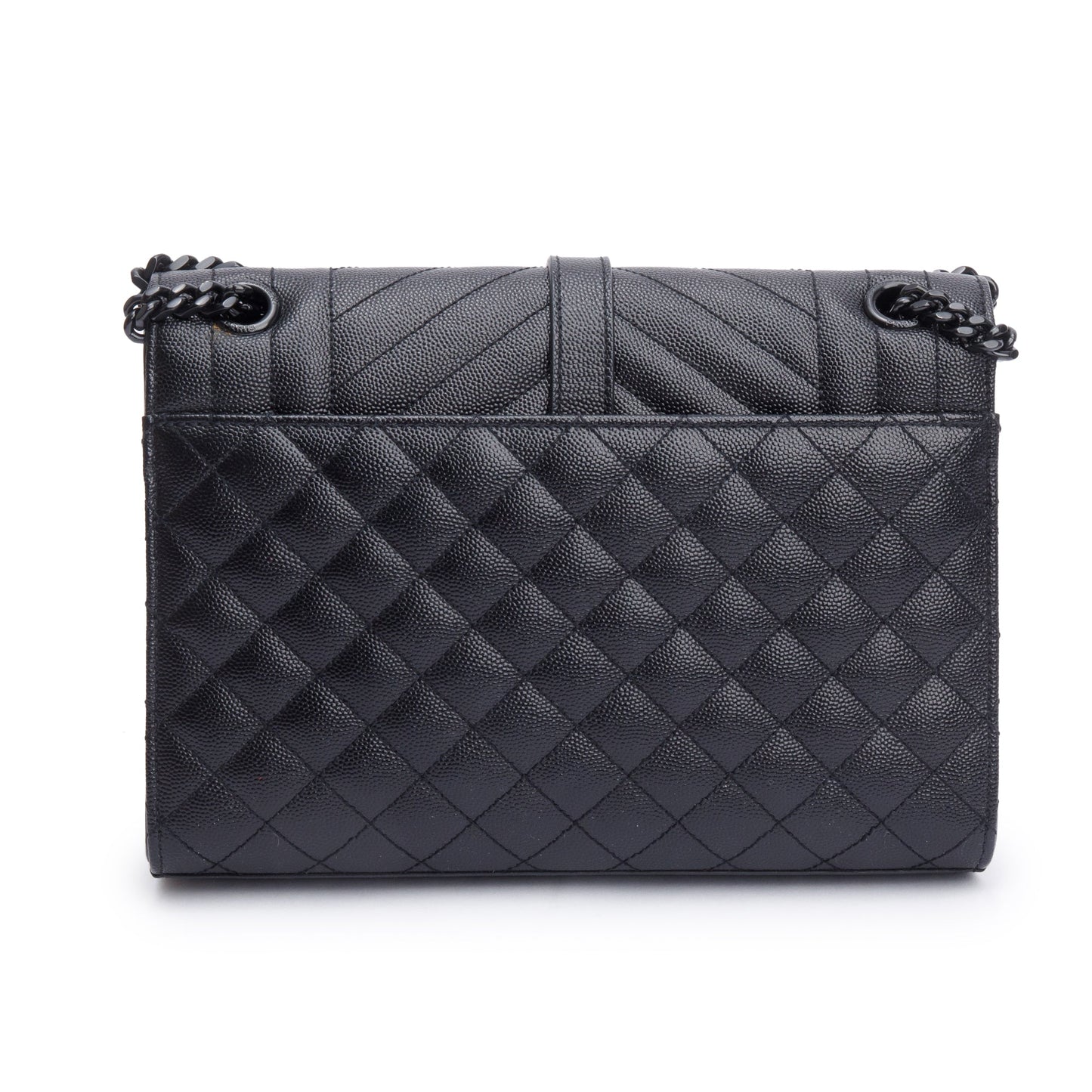 Saint Laurent So Black Grained De Poudre Medium Envelope Shoulder Bag