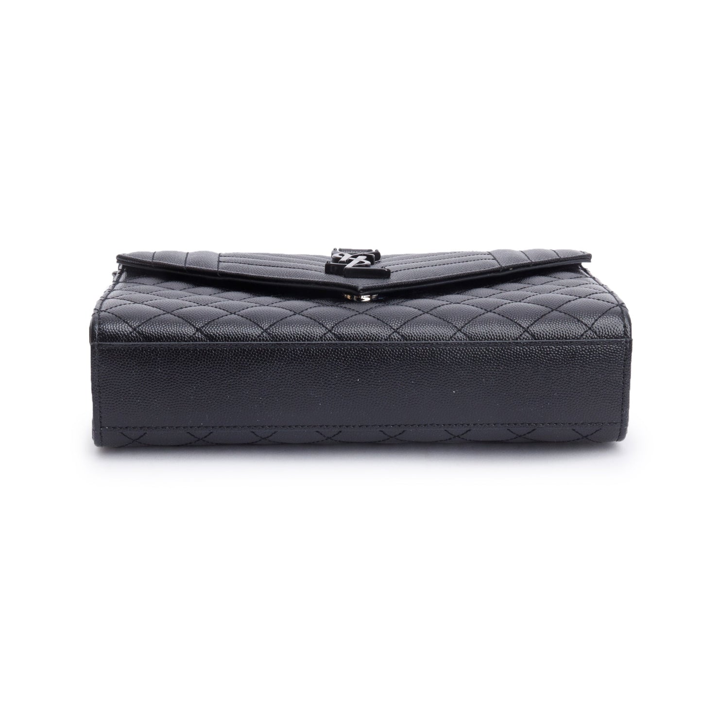 Saint Laurent So Black Grained De Poudre Medium Envelope Shoulder Bag